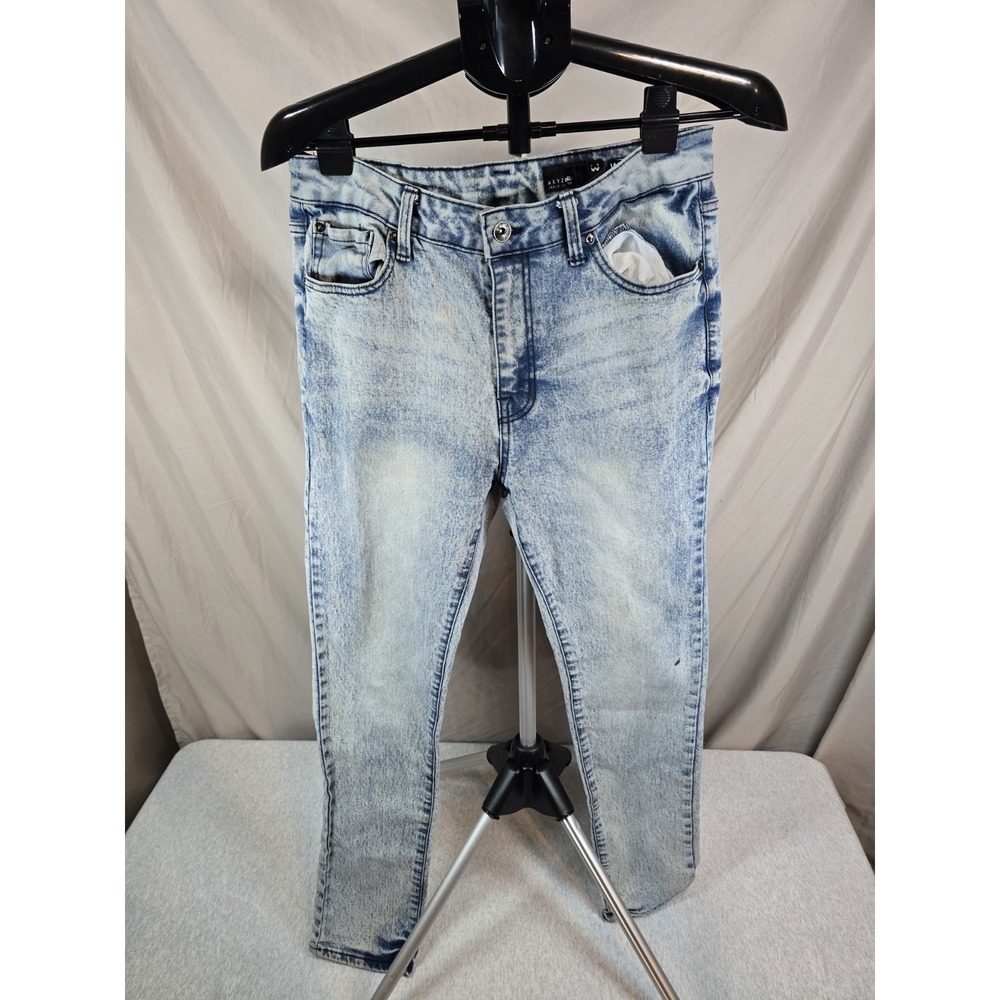 WXYZ Nomad Jeans Mens Size 32x30 Slim Fit Stretch Light Wash Denim Distressed